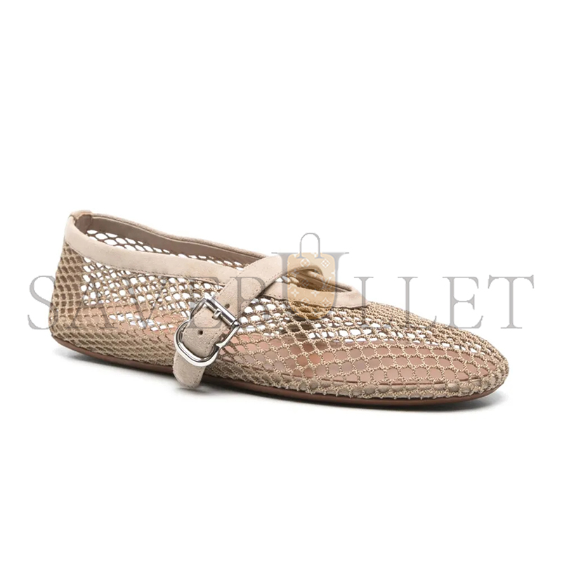 A1a1a SUEDE TRIMMED FISHNET BALLET FLATS AA3A029TK061-824
